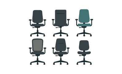 Fototapeta premium Modern office chairs collection on dark background