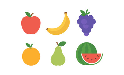 Colorful glow fruit collection with neon aura