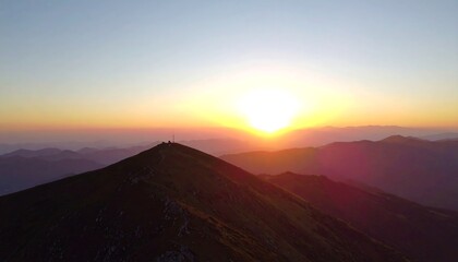 Mountain sunrise panorama
