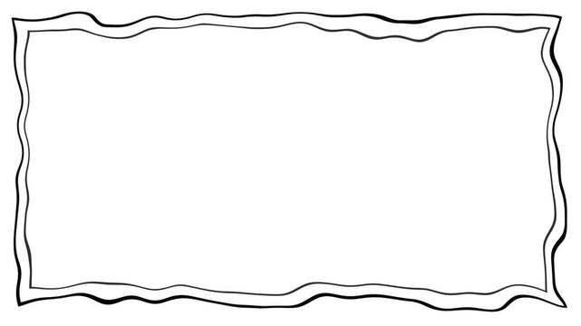 Black frame with irregular wavy outer and inner lines. Can be used for business purpose background.