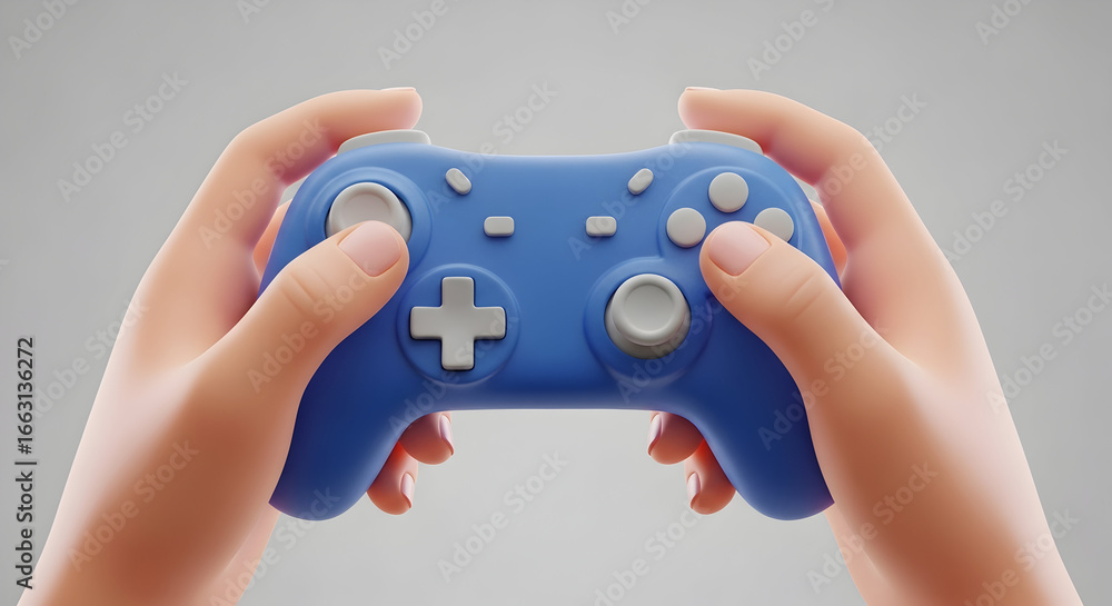 Fototapete handheld game controller or joystick game console on isolated white background. gaming concept. 3d r