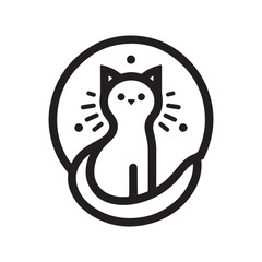 cat vector silhouette clip art logo design illustration