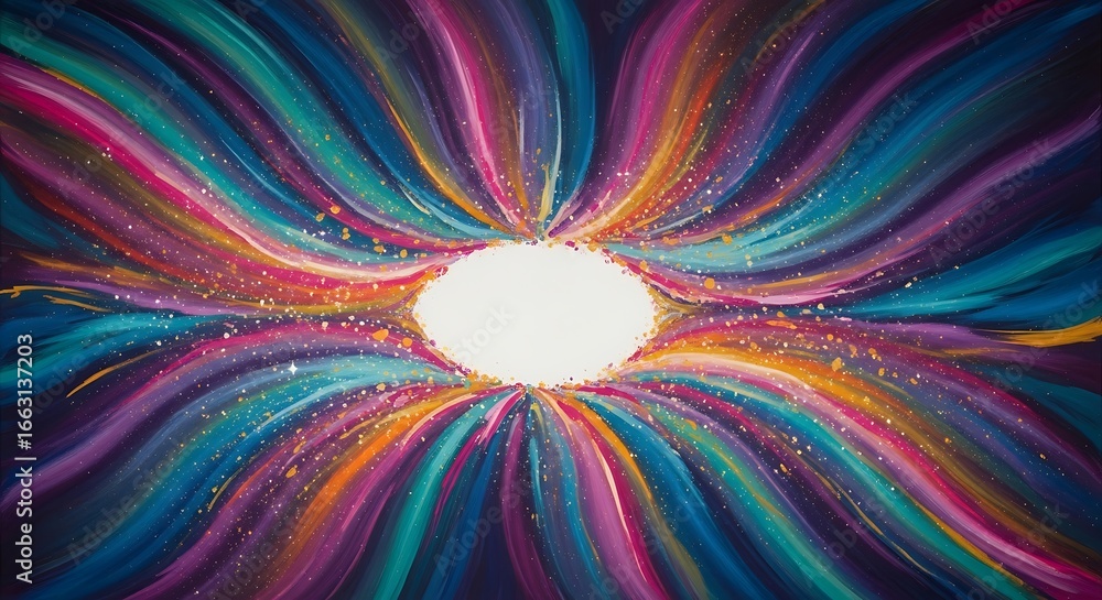 Poster vibrant spectrum radiance: an abstract expression of light and color in dynamic motion