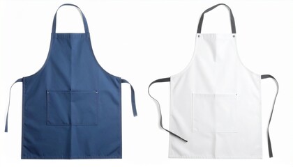 White and blue Blank Apron on a White Background

