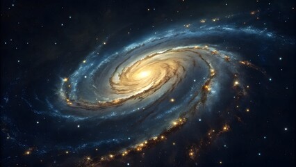 Obraz premium Spiral Galaxy in Dark Space