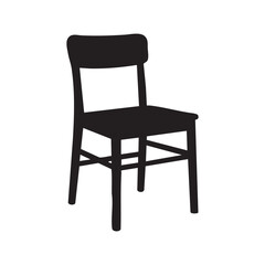 Fototapeta premium Black Chair Silhouette Vector Art . Furniture Outline Graphics
