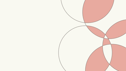 Minimalist Overlapping Circles Abstract Background Soft Rose and Beige