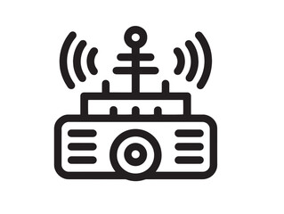 Elegant Marine Radio Symbol in Clean Vector Line Design