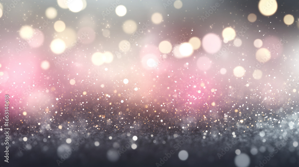 Poster abstract festive background with sparkling bokeh lights. glamorous shimmer and glitter effect for ce