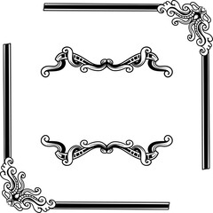 Obraz premium design vintage ornament frame luxury line art illustration