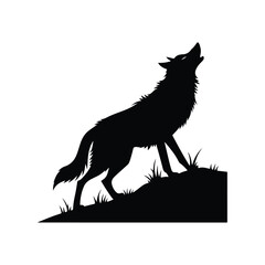 wolf silhouette vector art logo design