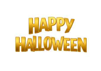 Fototapeta premium Golden Happy Halloween Text Graphic isolated on transparent background