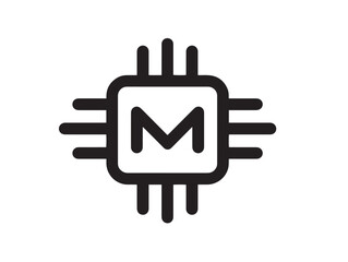 Minimalist elegant vector art of mppt charge controller technology