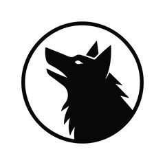 wolf silhouette vector art logo design