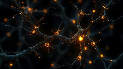 Microscopic glowing neuron receptors shaped like celestial gates clearing amyloid plaques.