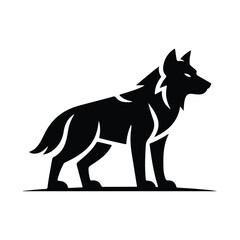 wolf silhouette vector art logo design
