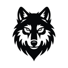 wolf silhouette vector art logo design
