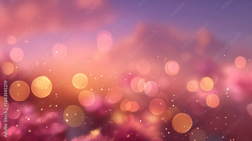 Poster abstract background with glowing bokeh lights. dynamic particle effect. festive celebration or roman