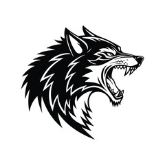 wolf silhouette vector art logo design