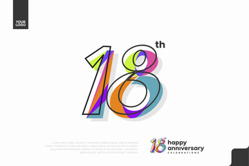 Number 18 logo icon design, 18th birthday logo number, anniversary 18
