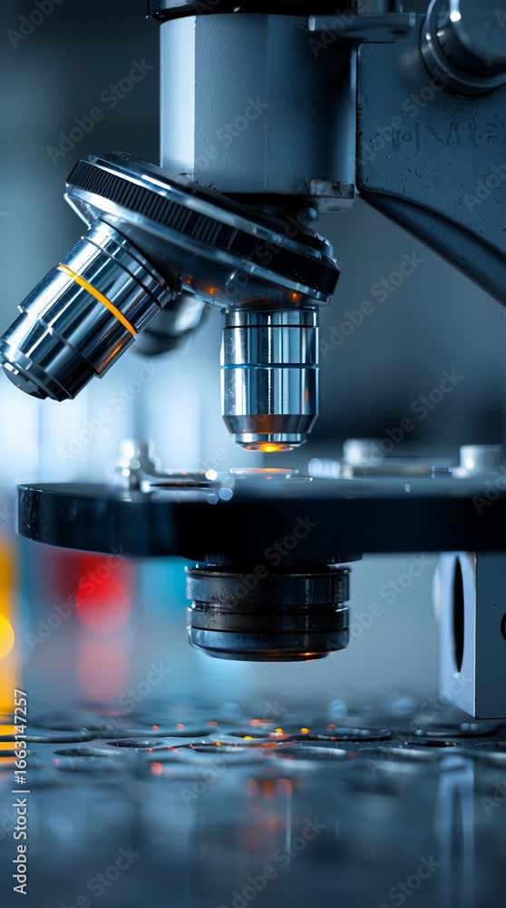 Aufkleber investigating microscopic samples with precision instruments in a laboratory environment