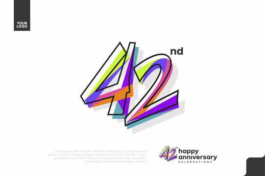 Number 42 logo icon design, 42nd birthday logo number, anniversary 42