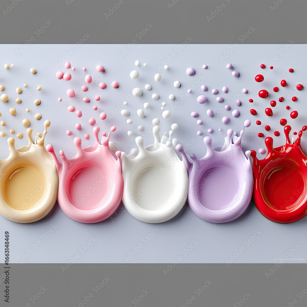 Aufkleber dynamic liquid gradient splashes with glowing translucent colors
