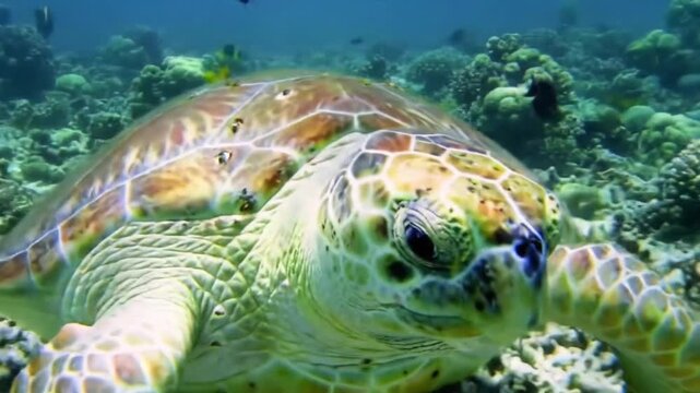 sea turtle swimming