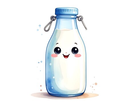 Cute milk bottle illustration