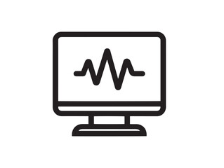Professional Portable EEG Monitor Icon Designed in Modern Minimalist Vector Style