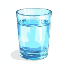 Hydration Glass, Minimalist Design, Indoor Setting, Illustration Viewpoint