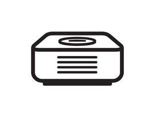 Sleek Portable Mini Projector Icon with Modern Vector Line Art Design
