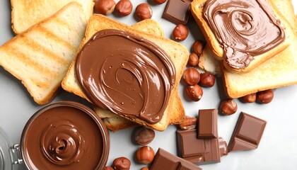 Chocolate Hazelnut Spread on Toast