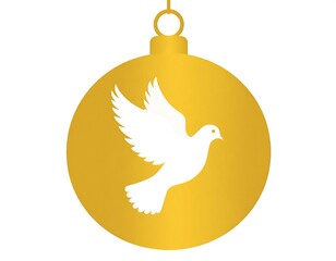 Gold Christmas ornament with white dove