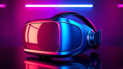 vr glasses with a latest technology in blue colour futuristic design