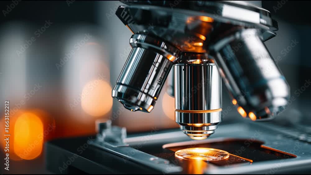 Aufkleber exploring the intricacies of microscopic structures in a laboratory setting with advanced optical eq