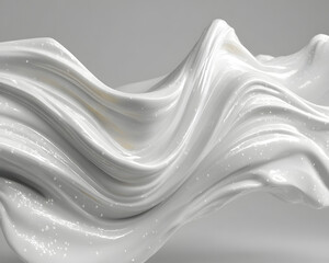 Abstract White Fluid Wave with Bubbles abstract white fluid wave background liquid bubble foam flow