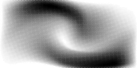 Fototapeta premium Grunge halftone gradient background. Faded grit noise texture. White and black sand wallpaper. Retro pixelated backdrop. Anime or manga style comic overlay. Vector graphic design textured template