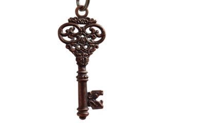 antique key isolated on white