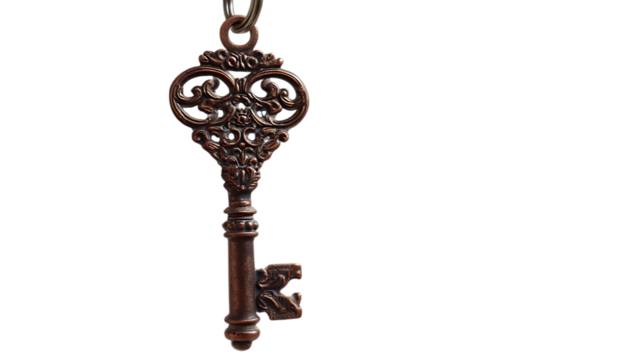 antique key isolated on white