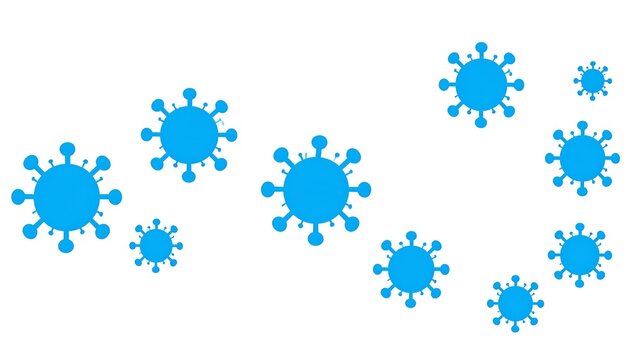 Blue virus icons scattered