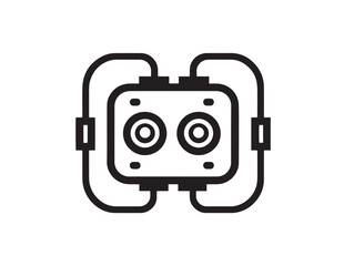 Professional Electrical Residual Current Device Icon in Clean Minimalist Artwork