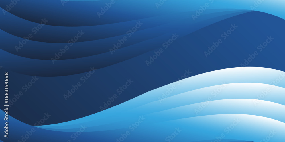 Poster a smooth blue gradient background with elegant wave-like ripples and patterns in light blue and whit