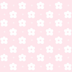 cute flower seamless pattern design with pink background suitable for fabric, wallpaper, home decor, scrapbook, print