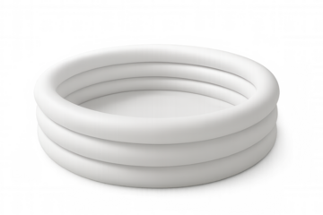 Inflatable blue swimming pool with transparent background, photorealistic 3d rendering ideal for summer design projects and water-themed graphics