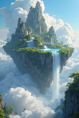 Floating Island Fantasy Landscape