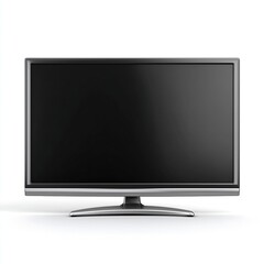 Modern flat-screen led tv on white background
