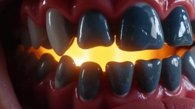 3D Split-Screen Animation of Healthy Teeth vs Tooth Decay