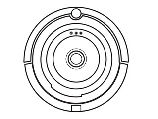 Modern Automatic Robot Vacuum Cleaner Icon with Sleek Elegant Vector Illustration