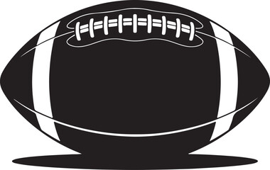 Black American football vector icon, American football vector silhouette